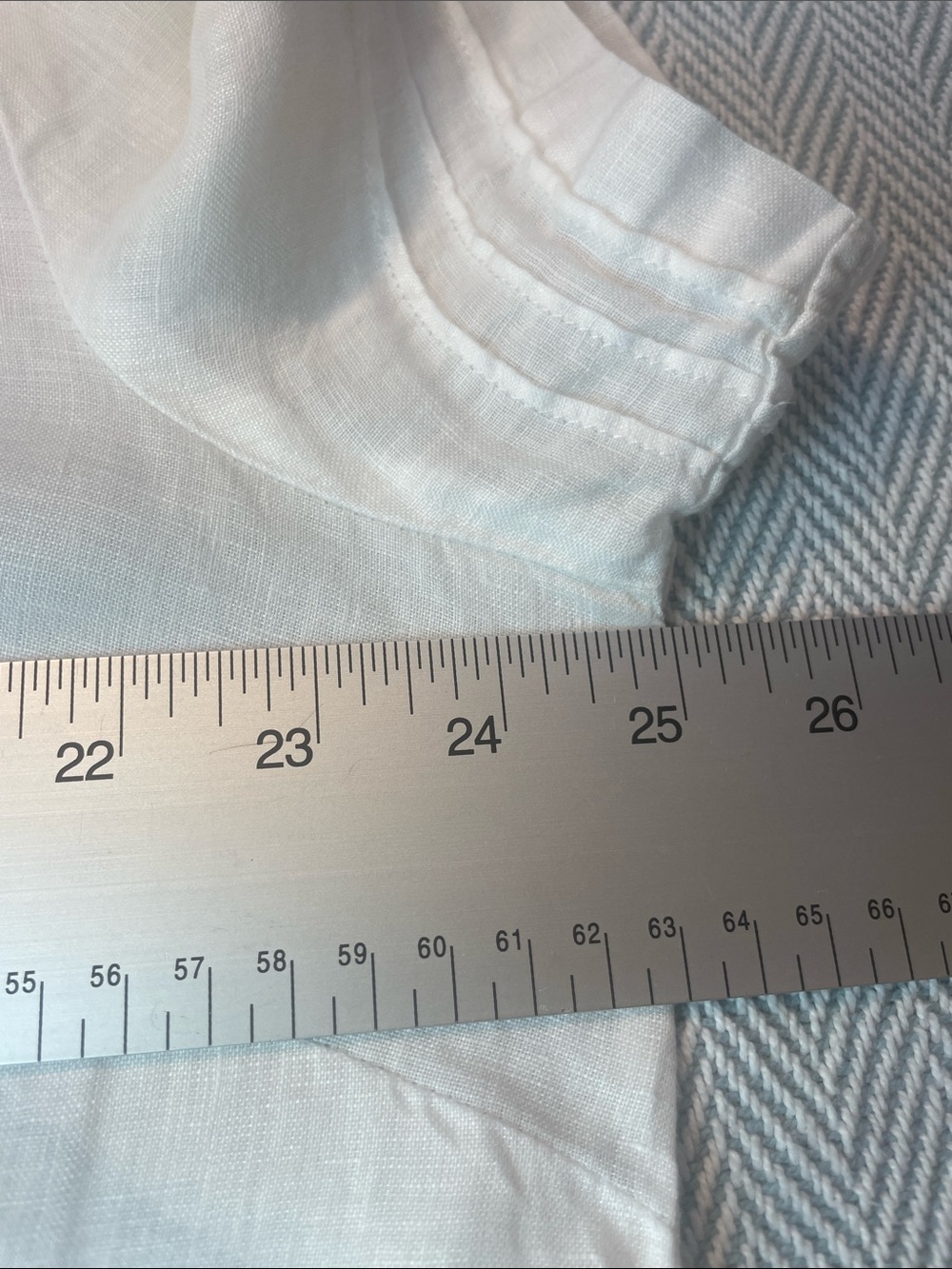 Avenue 18-20 Linen Classic White ShortSleeve Shirt Womens pit to pit 25” Preworn - Picture 13 of 16